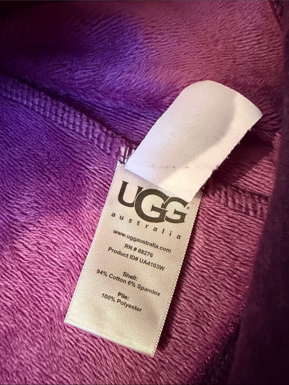 UGG Benson Hoodie Fleece Zip-Up Hooded Jacket in Plum Size Medium - Picture 8 of 9